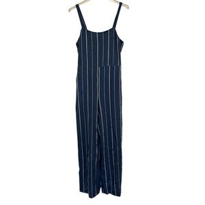 GAP Navy and White Striped Jumpsuit